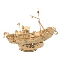 ROBOTIME Rolife 3D dřevěné puzzle - Rybářská loď, 104 dílků