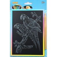 ARTLOVER Duhový škrabací obrázek - Papoušci