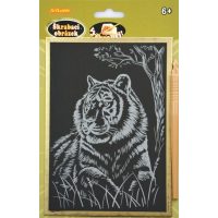 ARTLOVER Zlatý škrabací obrázek - Tygr v trávě