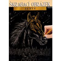 ARTLOVER Škrabací obrázek - Koně, zlatý