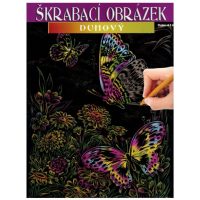 ARTLOVER Škrabací obrázek duhový - Motýli, 20 x 25 cm