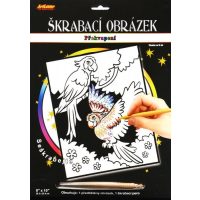 ARTLOVER Škrabací obrázek s překvapením - Dva papoušci, 20 x 25 cm