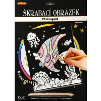 ARTLOVER Škrabací obrázek s překvapením - Veselá rybka, 20 x 25 cm