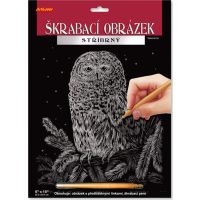 ARTLOVER Škrabací obrázek stříbrný - Sova, 20 x 25 cm