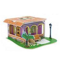 ROBOTIME 3D puzzle - Vila snů Studovna barevná, 104 dílků