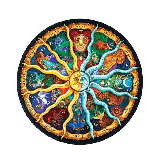 Foto - Kulaté dřevěné puzzle - Znamení zvěrokruhu, A4
