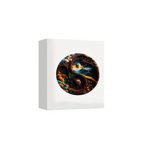 Foto - Kulaté dřevěné puzzle - Yin-Yang, A3