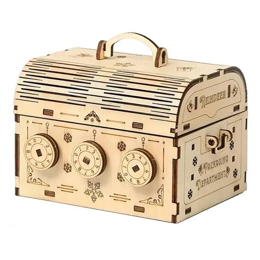 Foto - Vintage 3D dřevěné puzzle - Truhla