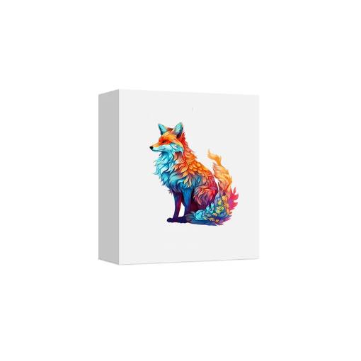 Foto - Dřevěné puzzle - Barevná liška, A5
