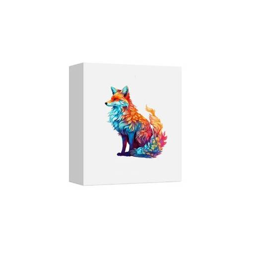 Foto - Dřevěné puzzle - Barevná liška, A4