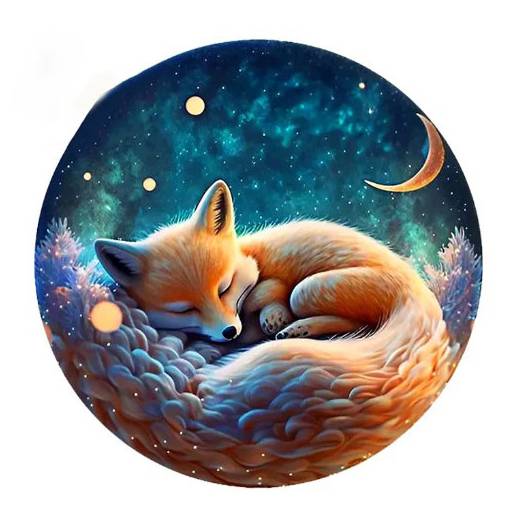 Foto - Kulaté dřevěné puzzle - Spící liška, A3