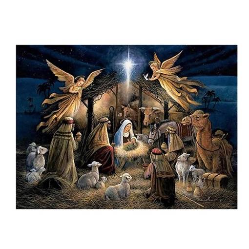 Foto - Klasické dřevěné puzzle - Betlém, A3