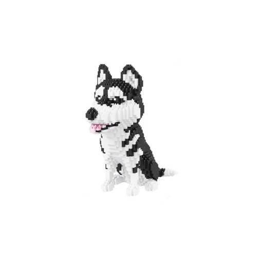 Foto - Pes stavebnice - Husky, černo bílý