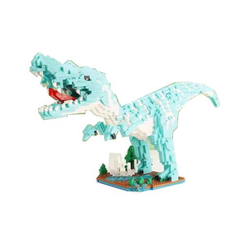 Foto - Dinosauří stavebnice - Světle modrý a bílý