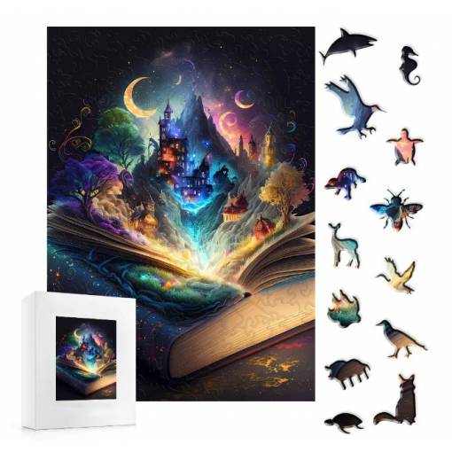 Foto - Klasické dřevěné puzzle - Temný hrad, A3