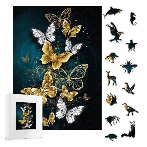 Foto - Klasické dřevěné puzzle - Motýli, A5