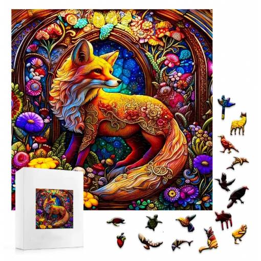 Foto - Klasické dřevěné puzzle - Liška, A5