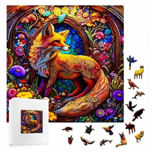Foto - Klasické dřevěné puzzle - Liška, A4