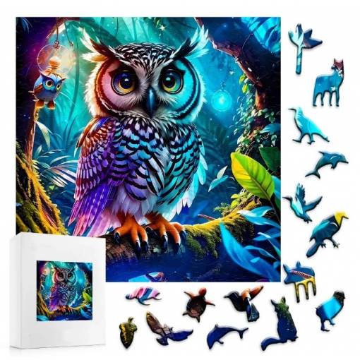 Foto - Klasické dřevěné puzzle - Sovičky, A3