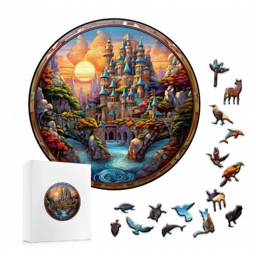 Foto - Kulaté dřevěné puzzle - Tajemný svět, A5