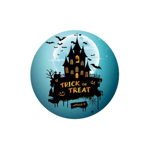 Foto - Kulaté dřevěné puzzle - Halloween, trick or treat A3