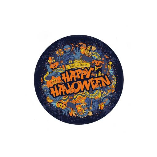 Foto - Kulaté dřevěné puzzle - Halloween, Happy Halloween A3