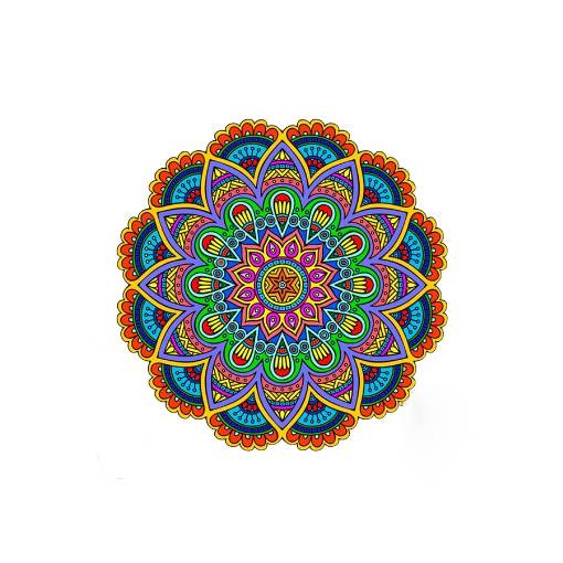 Foto - Kulaté dřevěné puzzle - Barevná mandala, A3