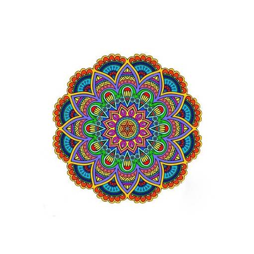Foto - Kulaté dřevěné puzzle - Barevná mandala, A4