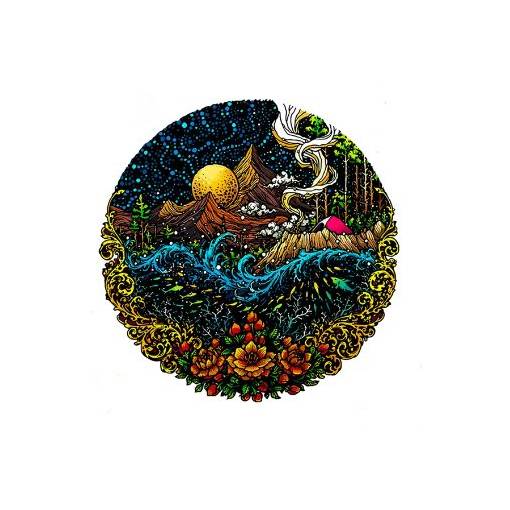 Foto - Kulaté dřevěné puzzle - Příroda, hory A5