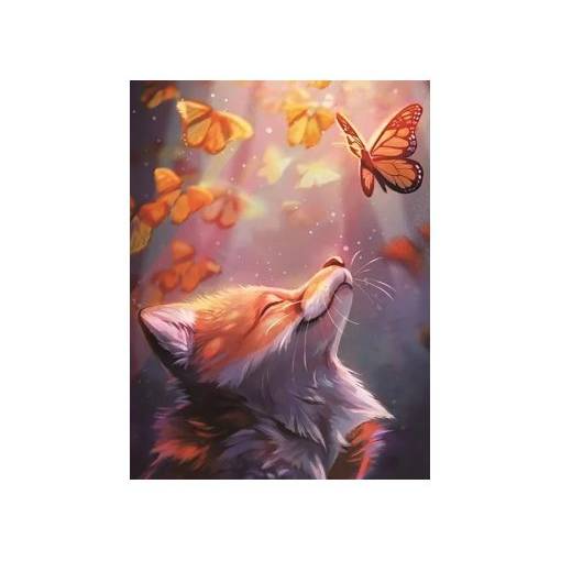 Foto - Diamantové malování - Liška s motýli, 50 x 70