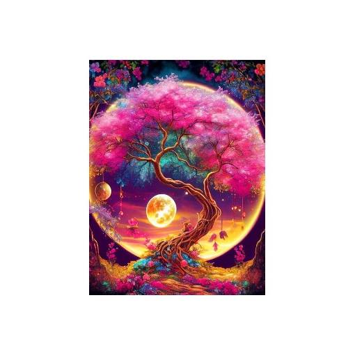 Foto - Diamantové malování - Růžový magický svět, 30 x 40