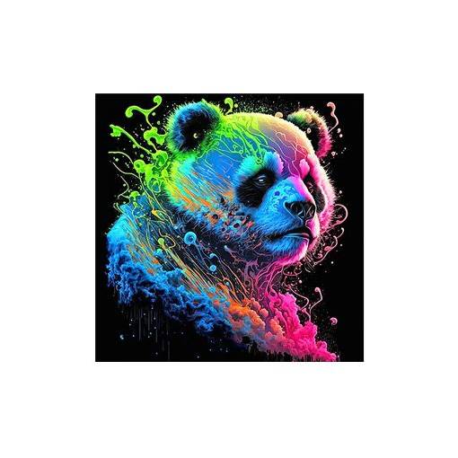 Foto - Diamantové malování s kulatými diamanty - Panda, 40 x 40