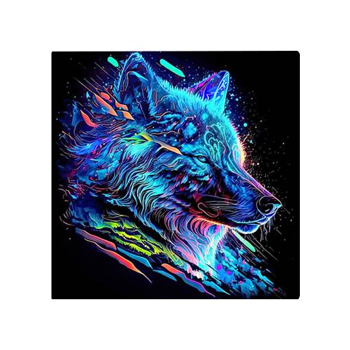 Foto - Diamantové malování s kulatými diamanty - Vlk, 30 x 30