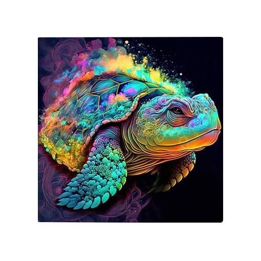 Foto - Diamantové malování s kulatými diamanty - Želva, 30 x 30