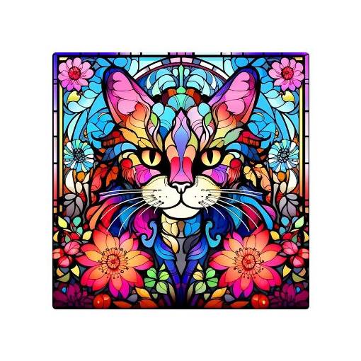 Foto - Diamantové malování s kulatými diamanty - Kočka 429, 40 x 40
