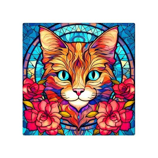 Foto - Diamantové malování s kulatými diamanty - Kočka 427, 40 x 40