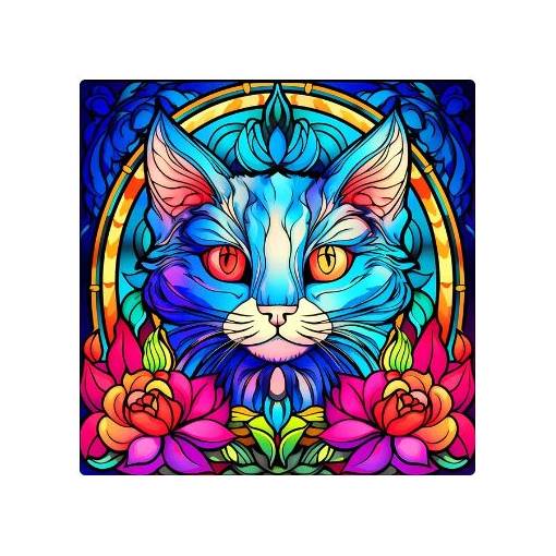 Foto - Diamantové malování s kulatými diamanty - Kočka 430, 40 x 40