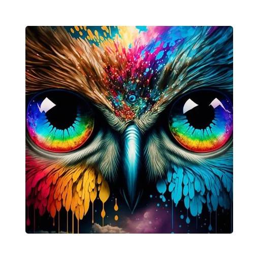 Foto - Diamantové malování s kulatými diamanty - Sova 4, 40 x 40