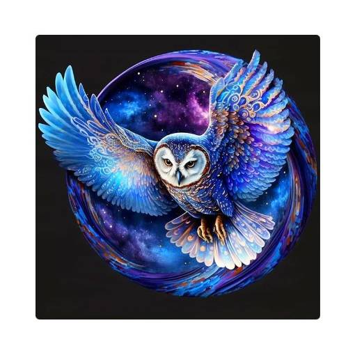 Foto - Diamantové malování s kulatými diamanty - Sova 2, 40 x 40