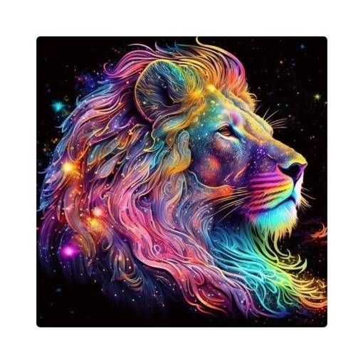 Foto - Diamantové malování s kulatými diamanty - Znamení zvěrokruhu, lev 40 x 40