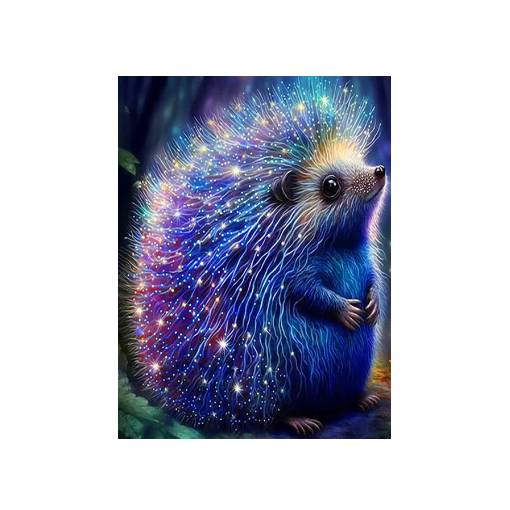 Foto - Diamantové malování s kulatými diamanty - Ježek, 30 x 40