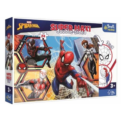 Foto - Trefl puzzle Spiderman goes into action - Coloring book, 24 dílků