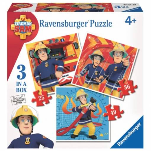 Foto - Ravensburger pohádkové puzzle - 3v1 Fireman Sam, 110 dílků