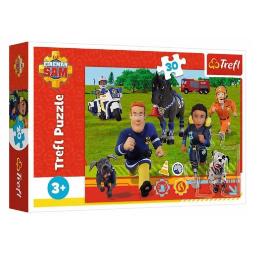 Foto - Trefl pohádkové puzzle - Ready to help Fireman Sam, 30 dílků