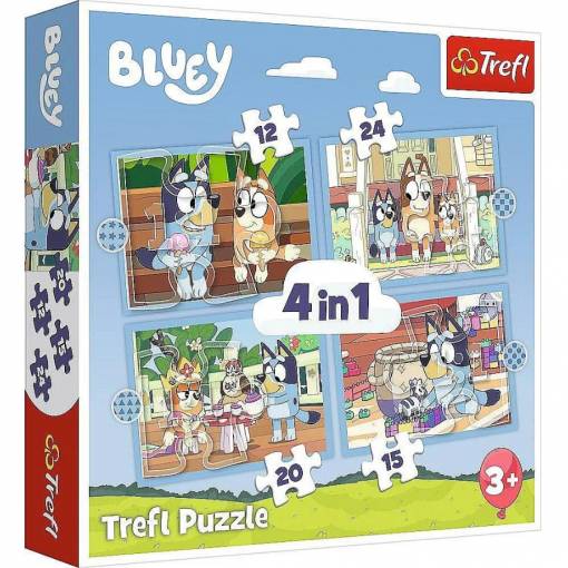 Foto - Trefl pohádkové puzzle - 4v1 Bluey and his world, 71 dílků