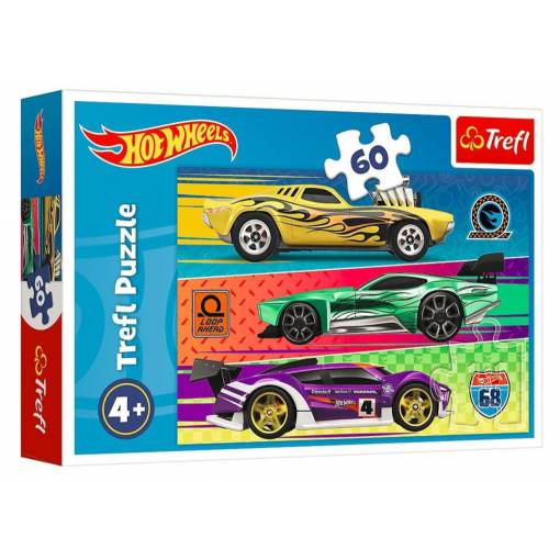 Foto - Trefl pohádkové puzzle - Hot Wheels Racing, 60 dílků