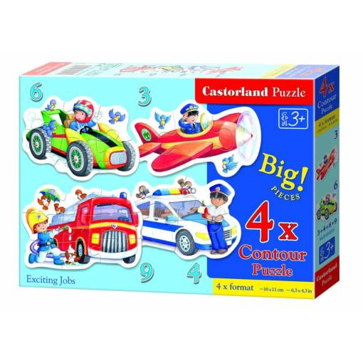 Foto - Castorland pohádkové puzzle - 4v1 Exciting Jobs, 22 dílků