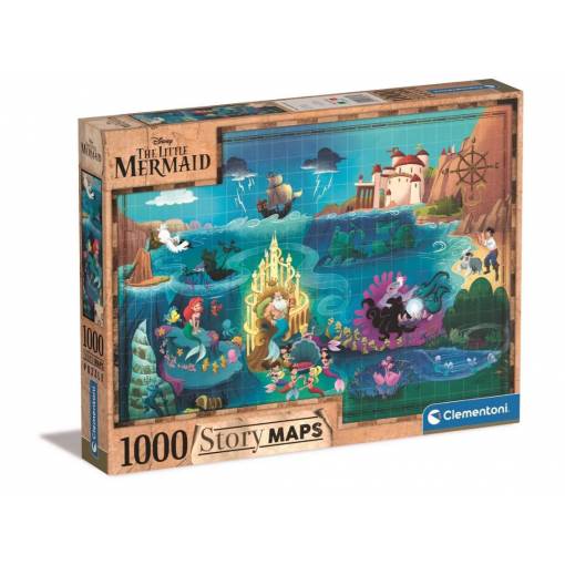 Foto - Clementoni pohádkové puzzle - Story maps, Arielle 1000 dílků