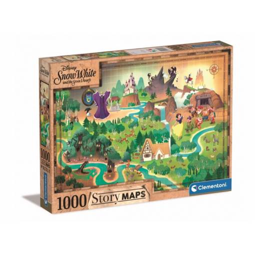Foto - Clementoni Story Maps puzzle - Snow white, 1000 dílků