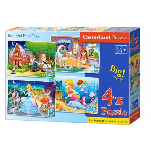 Foto - Castorland pohádkové puzzle - 4v1 Beautiful fairy tales, 55 dílků